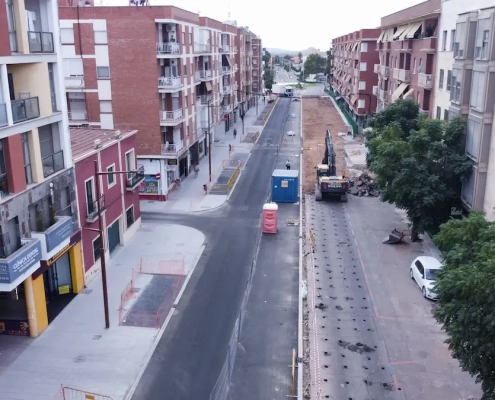 Open surface parking in Don Benito,